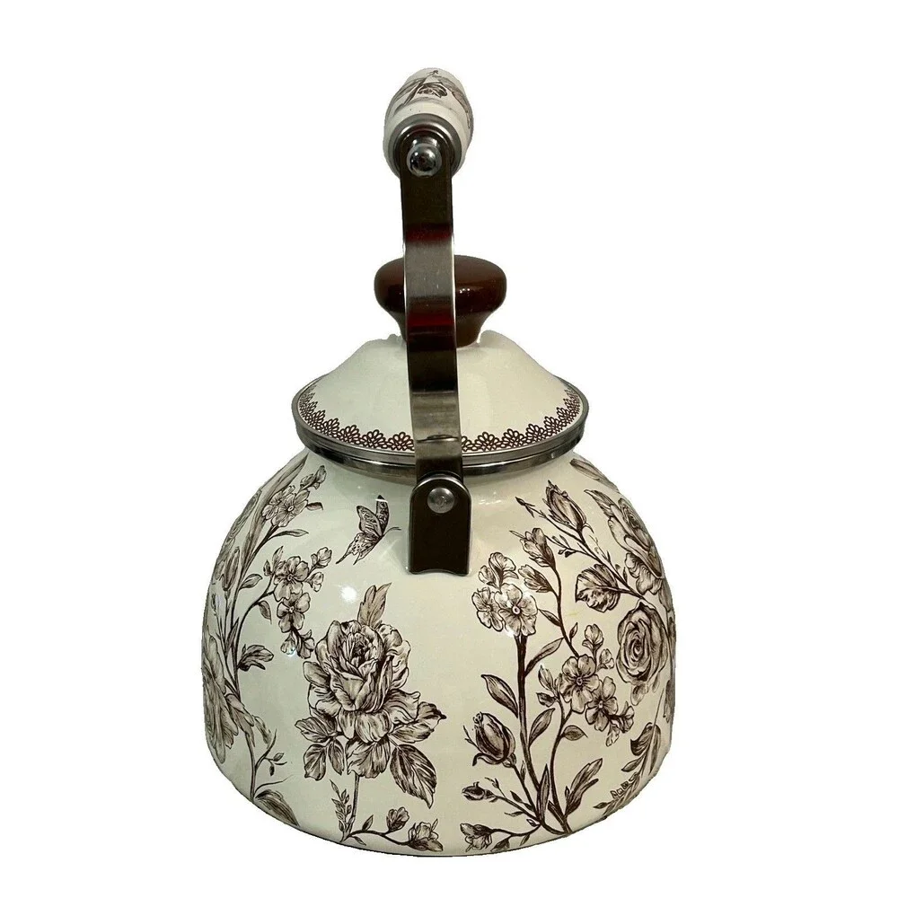 The Pioneer Woman Agatha 2QT Stainless Steel Whistling Tea Kettle Floral